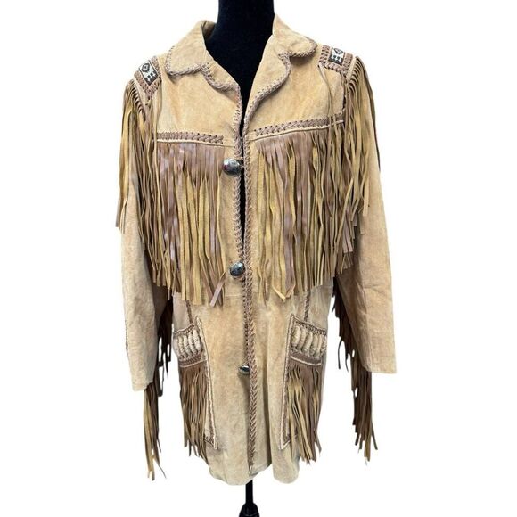 Scully Men’s Western Fringe Boar Suede Jacket w/ Beading sz 40 US - Picture 6 of 15